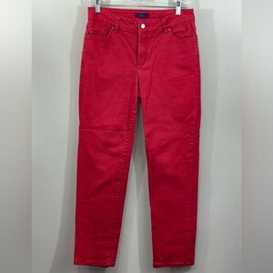 NYDJ Women's Bright Red Straight Leg Jeans